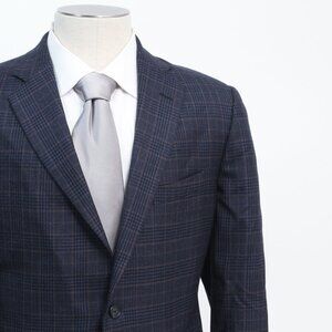 Brooks Brothers Madison Italy Saxxon Wool Blue Multi Plaid Blazer EUC, 42 Short